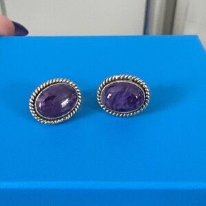 Krush Kandy Sterling Silver Charoite Purple Earrings - never worn!